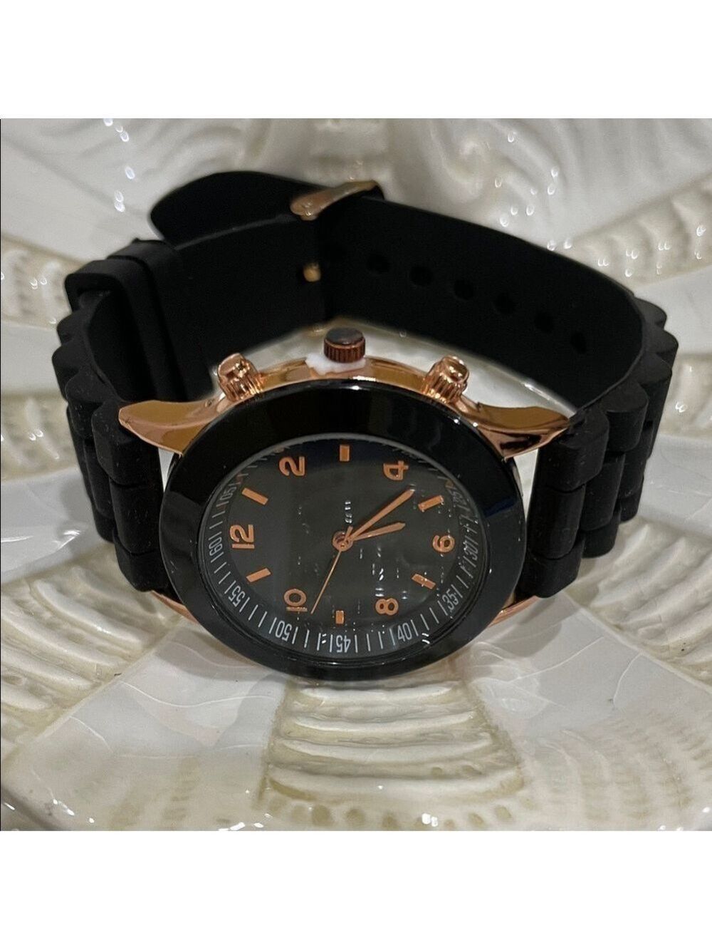 Unisex Black and Rose Gold Watch New without box - Picture 4 of 6
